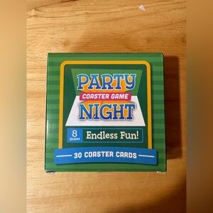 Party Night Coaster Game 30 Cards 8 Party Games Unopened
